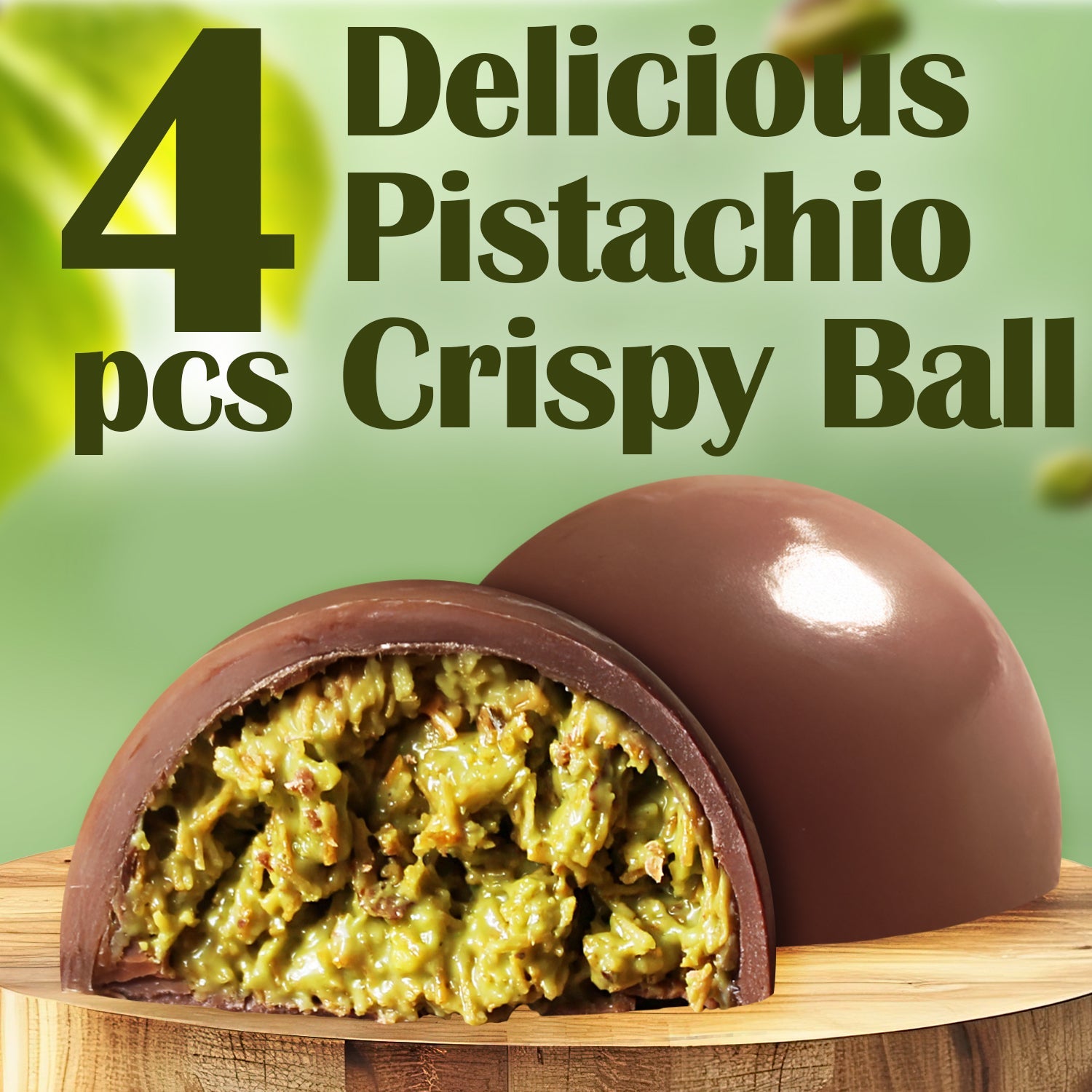 Dubai Pistachio Kunafa Chocolate Bite-Size Balls 5.6 Oz