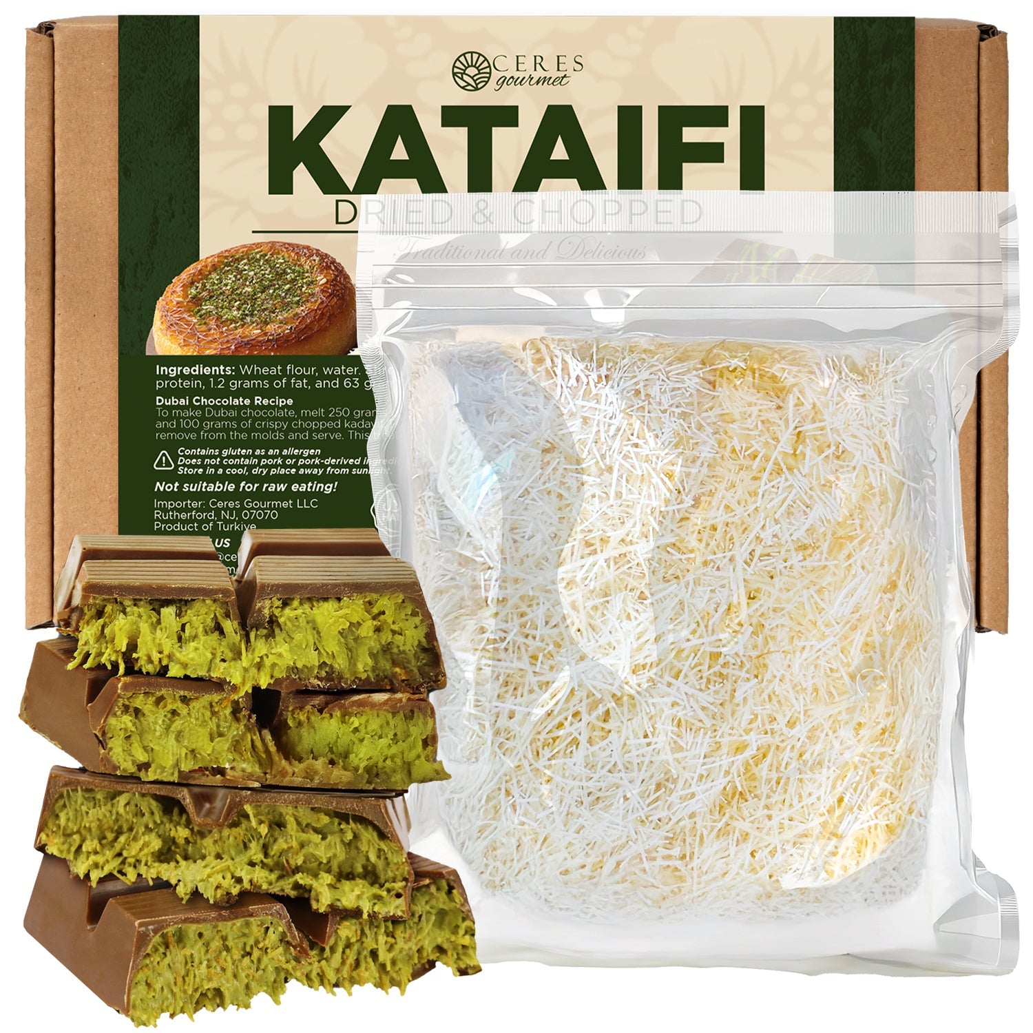 Premium Kataifi Shredded Fillo Dough – 3.5oz (100g)