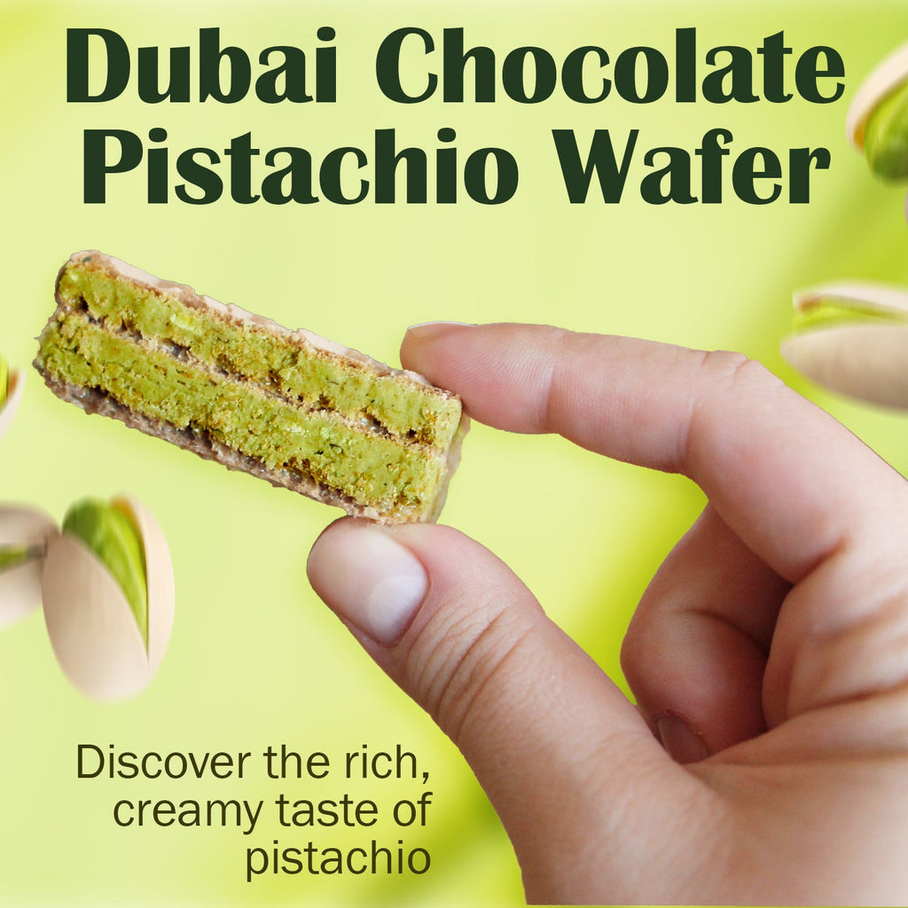 Dubai Chocolate Pistachio Wafer, 6 Pcs in Individually Pack