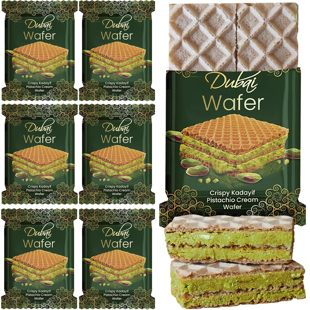 Dubai Chocolate Pistachio Wafer, 6 Pcs in Individually Pack