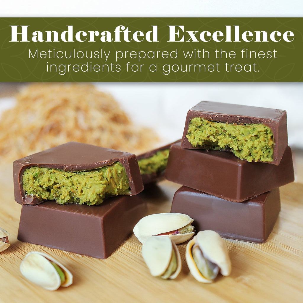 Dubai Knafah Pistachio Chocolate Bar, 16 Exquisite Chocolate Bite Sizes