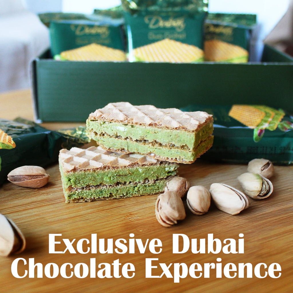 Dubai Chocolate Pistachio Wafer, 6 Pcs in Individually Pack