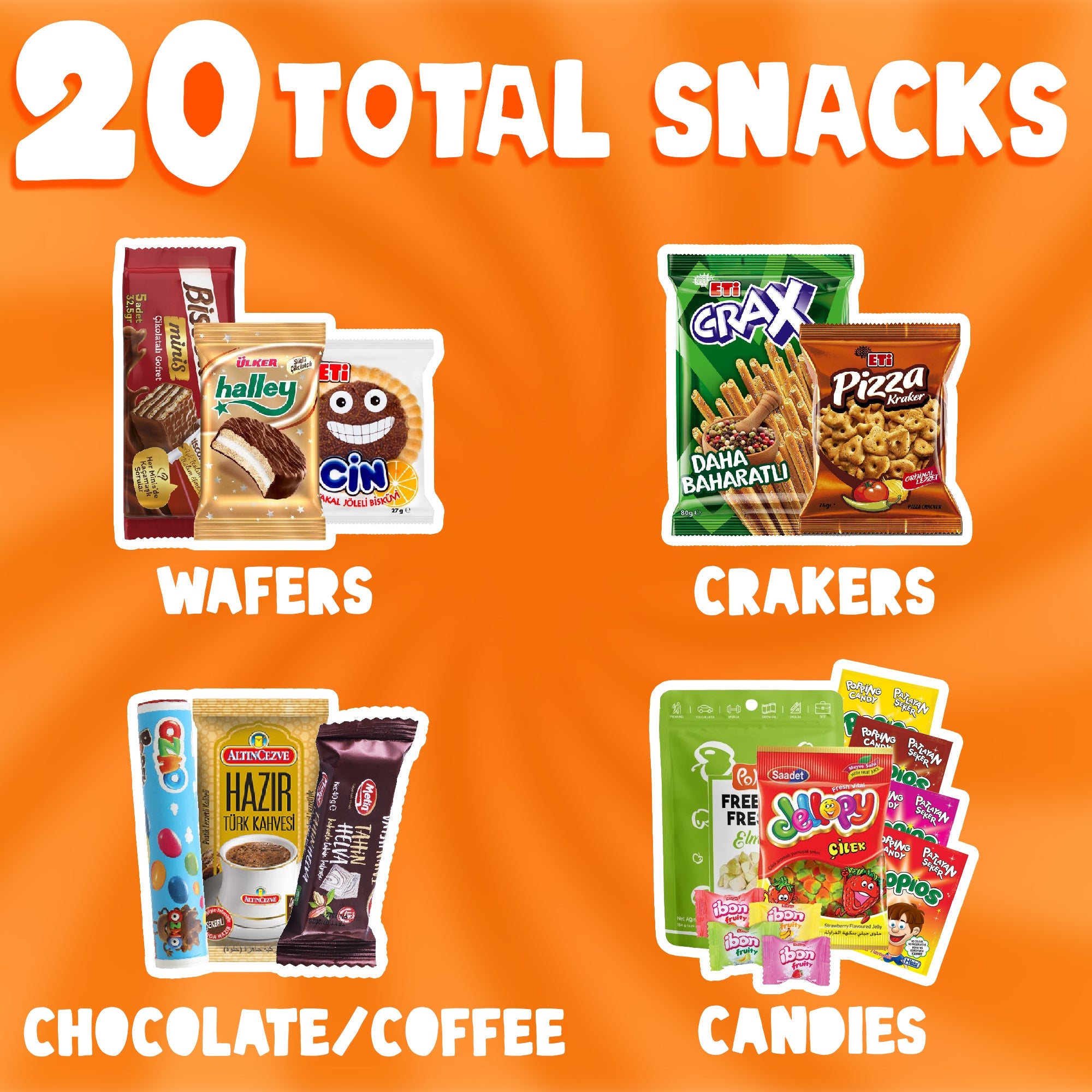 Back to School International Snack Box 20 Pcs Exotic Snacks