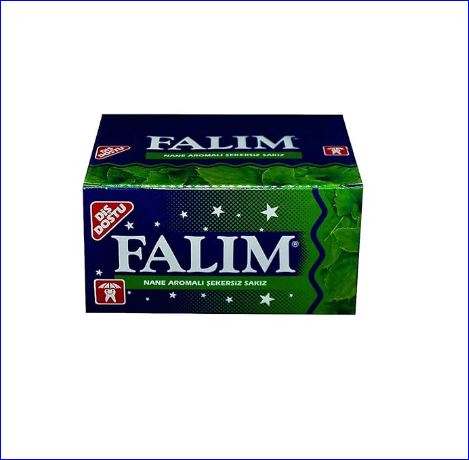 Falim Sugarless Plain Gum Individually Wrapped - Mint Flavored - 100 Piece